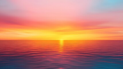 Vibrant Sunset over Calm Ocean Waters   Golden Hour Landscape Photography