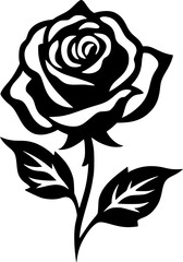 Rose Flower Silhouette Vector Graphic Illustration