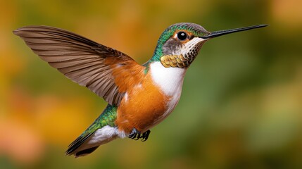 Obraz premium Hummingbird in Flight Vibrant Colors Wildlife Photography Bird Nature