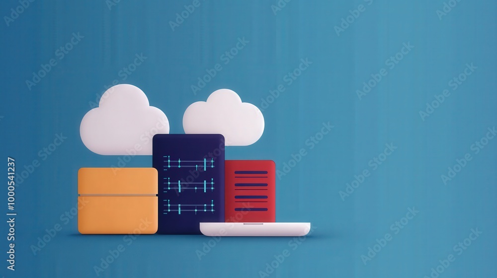 Poster cloud computing data center network technology illustration