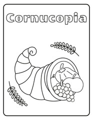 Thanksgiving and Fall Harvest Coloring Page Autumn Season Fun Images Cozy Harvest Traditions Cornucopia
