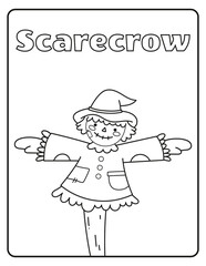 Thanksgiving and Fall Harvest Coloring Page Autumn Season Fun Images Cozy Harvest Traditions Scarecrow