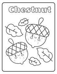 Thanksgiving and Fall Harvest Coloring Page Autumn Season Fun Images Cozy Harvest Traditions Chestnut