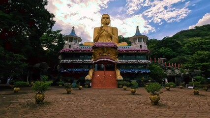 buddha statue in the Dambulla cave temple, Golden Temple of Dambulla, Sri Lanka