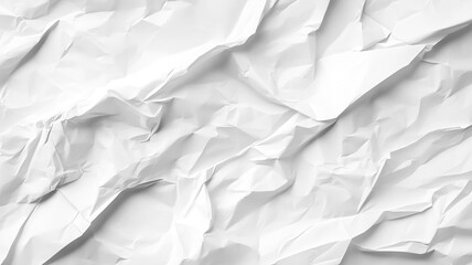 Fototapeta premium Crumpled White Paper Texture Background.generative ai
