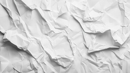 Fototapeta premium Crumpled White Paper Texture Background.generative ai