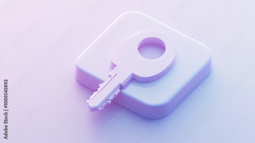 Aufkleber a stylized key icon on a button-like surface, symbolizing security and access.