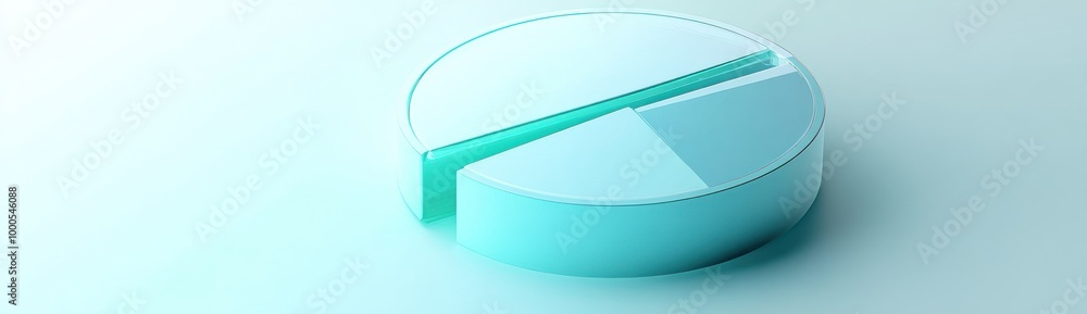 Aufkleber a minimalist pie chart with a translucent design, representing data visualization.