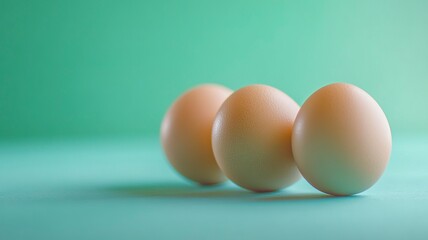 Eggs isolated on a bright background. Front photo. Egg wallpapers. Design, visual arts, minimalism. Egg templates. Organic chicken egg concept. generative ai