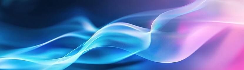 Obraz premium Abstract waves of color in blue and pink hues create a dynamic visual effect.