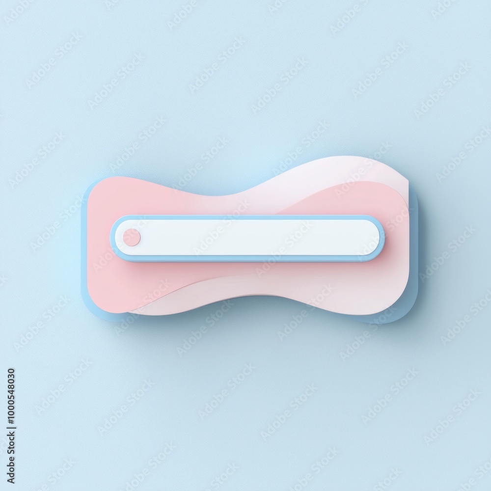 Poster a stylized graphic element featuring soft shapes and a search bar design.