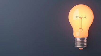 Glowing Light Bulb on Dark Background   Inspiration  Idea  Creativity Concept