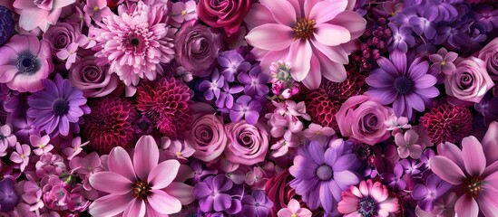 Floral Background Of Pink And Purple Flowers