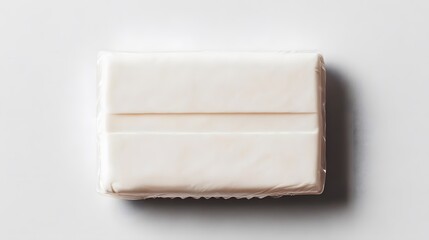 A simple white bar of soap on a light background, emphasizing cleanliness and minimalism.