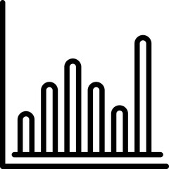 Bar Graph Line Icon Design Vector