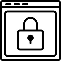 Web Security Line Icon Design Vector