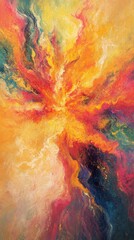 Abstract explosion of vibrant colors, conveying energy and emotion.