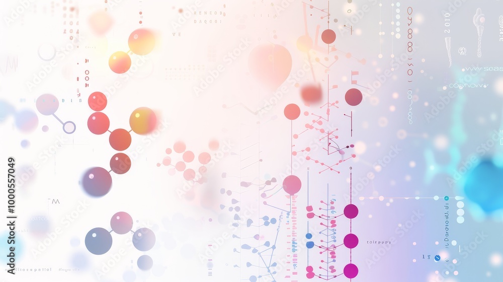 Poster an abstract image of a futuristic digital network with colorful nodes and lines representing data fl