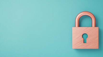 Closed Padlock on Blue Background   Security  Safety  Protection Concept