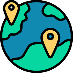 Local Seo Colored Outline Icon Design Vector