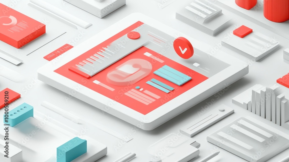 Aufkleber abstract digital interface design showcasing data visualization and user interaction elements.