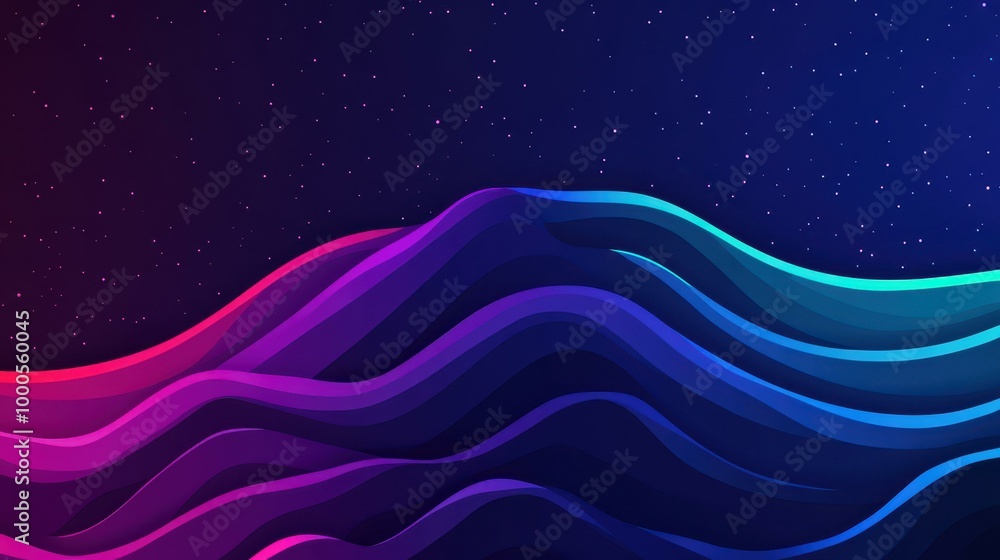 Poster abstract music background showcasing an equalizer with vibrant sound waves. perfect for a modern vib