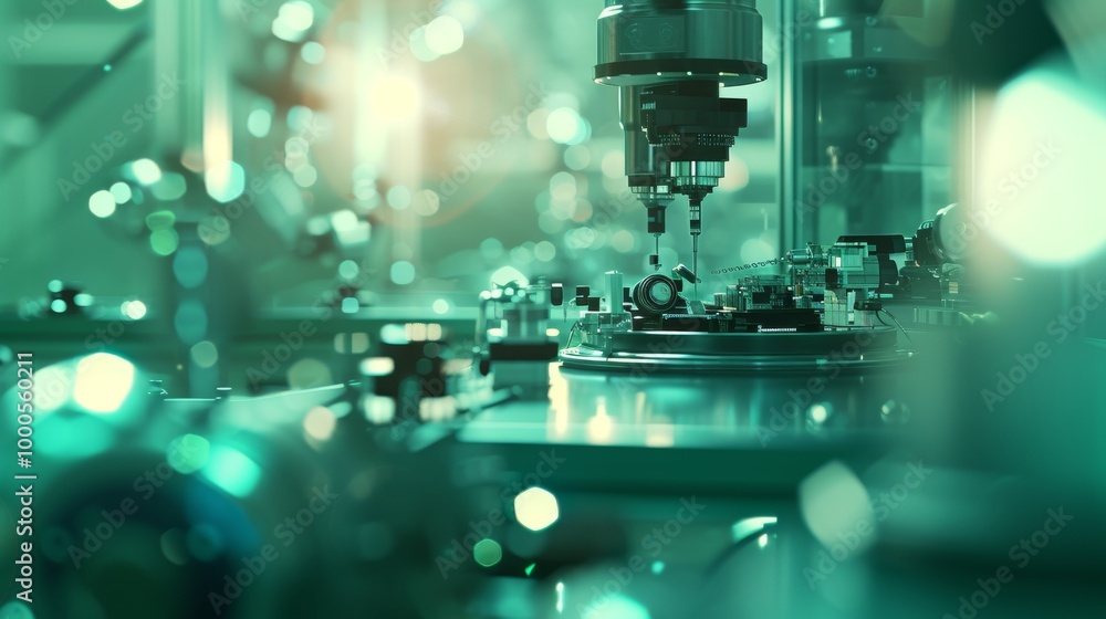 Aufkleber a detailed view of high-tech automated machinery in an industrial setting. the robotic precision and