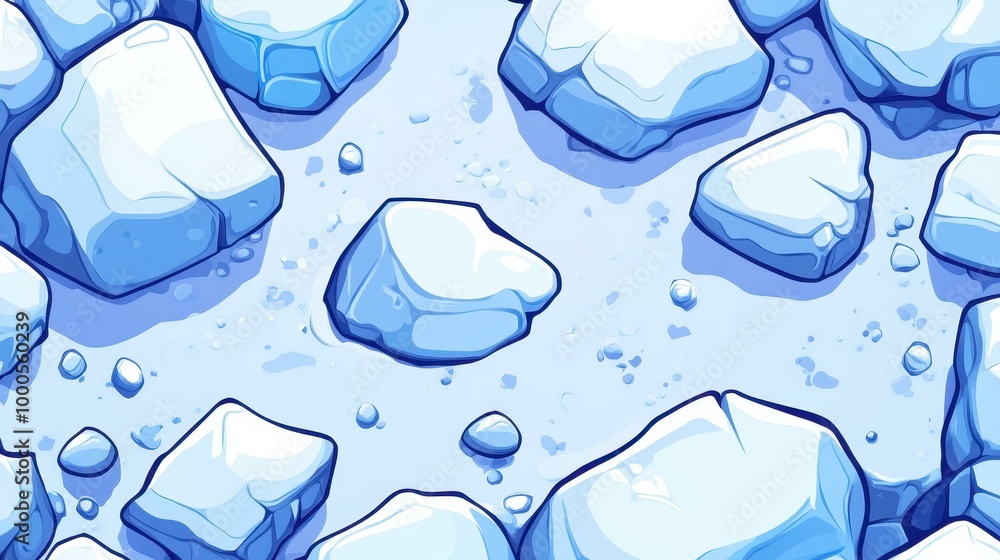 Poster a serene icy surface glimmers under soft lights, creating a calming atmosphere perfect for any desig