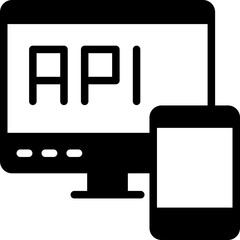 Api Interface Glyph Icon Design Vector