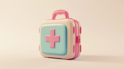 A colorful toy-like first aid kit designed for children.