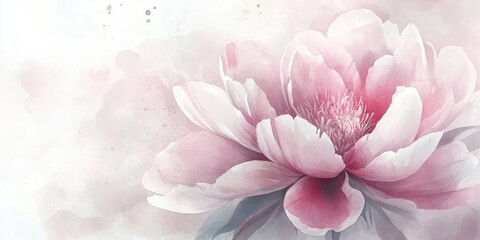Fototapeta premium Watercolor painting of a pink flower.