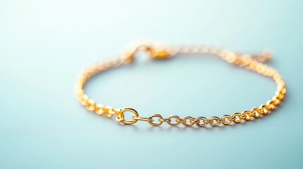 Delicate Gold Bracelet on Soft Background