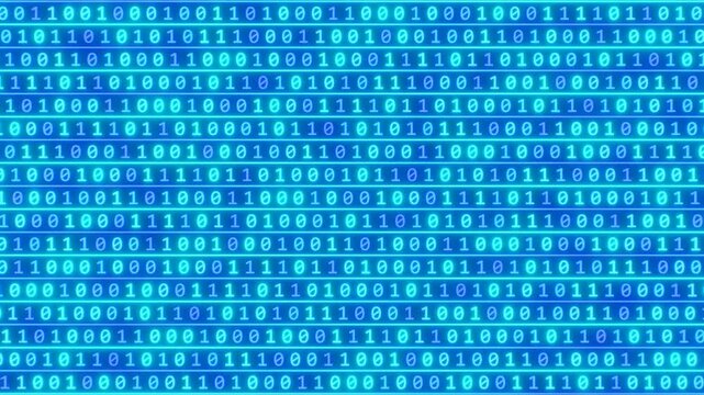 Dynamic Data Streaming Binary Digits Zeros And Ones Moving Bits Bytes - 4K Seamless VJ Loop Motion Background Animation
