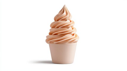 Soft Serve Ice Cream Cone on White Background