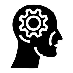 Mental Health icon on glyph style