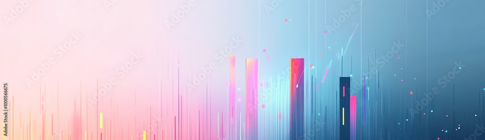 Aufkleber abstract digital visualization with colorful vertical lines and gradients.