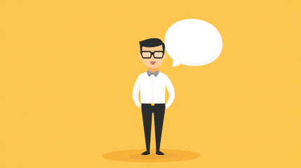 Obraz premium A minimalistic icon of a man speaking, featuring a clean background for a modern look.