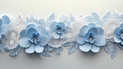 Lace Paper Cutouts, intricate paper art designs inspired by lace, with copy space, International Lace Day