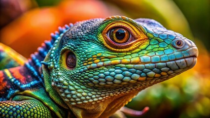 Fototapeta premium Vibrant Wild Lizards in Their Natural Habitat Displaying Unique Colors and Patterns in Nature