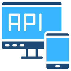 Api Interface Solid Color Icon Design Vector