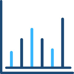 Bar Graph Solid Color Icon Design Vector
