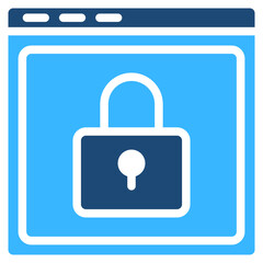 Web Security Solid Color Icon Design Vector