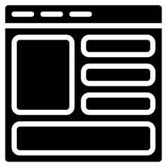 Web Layout Solid Icon Design Vector