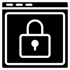 Web Security Solid Icon Design Vector
