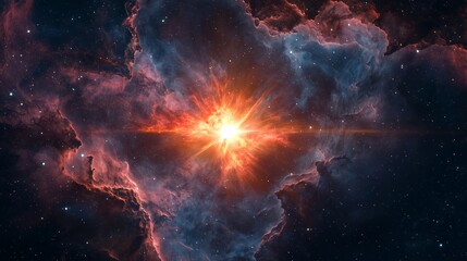 Fototapeta premium Glowing Stellar Titan in a Cosmic Collapse Scene