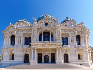 Obraz premium A wideangle view of a grand baroque opera house