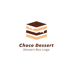 Chocolate Dessert Box or chocolate cake logo concept