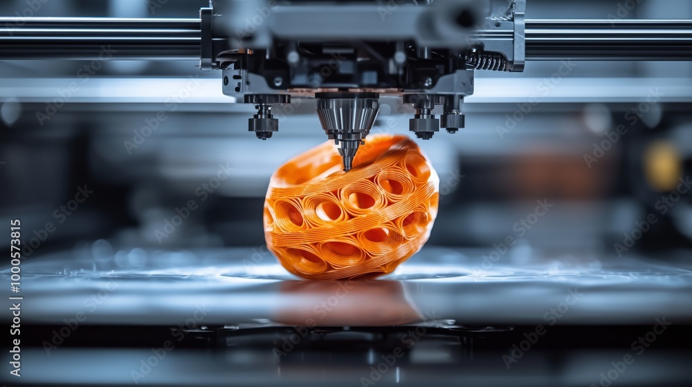 Poster 3d printer creating intricate layered design