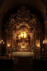 Obraz premium Baroque chapel altar