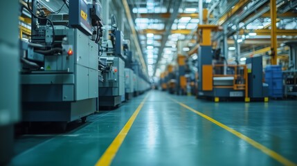 Naklejka premium Machines on Factory Floor for Biodegradable Production